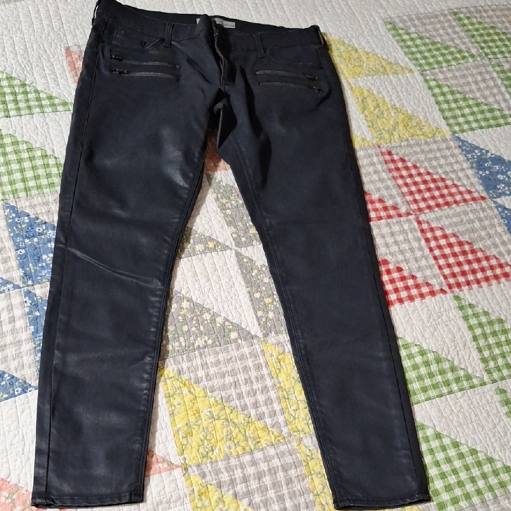 Topshop Moto Coated Gray Jeans